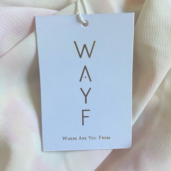 WAYF Floral-Printed Midi Slip Dress Ivory Tie Dye Size XL NWT - Picture 6 of 9